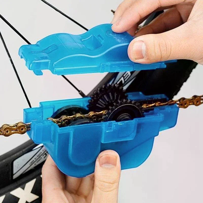 Przenośny czyścik do łańcucha rowerowego, szczotki do roweru, narzędzie do czyszczenia, zestaw do mycia rowerów górskich, akcesoria outdoorowe do czyszczenia łańcuchów.