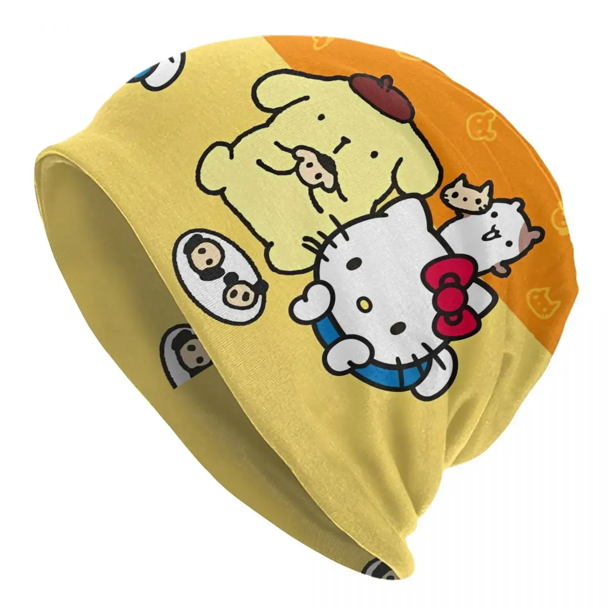 

Pom Pom Purin Hello Kitty капот шляпа крутая уличная шапка Skullies мужская женская теплая термоэластичная шапка