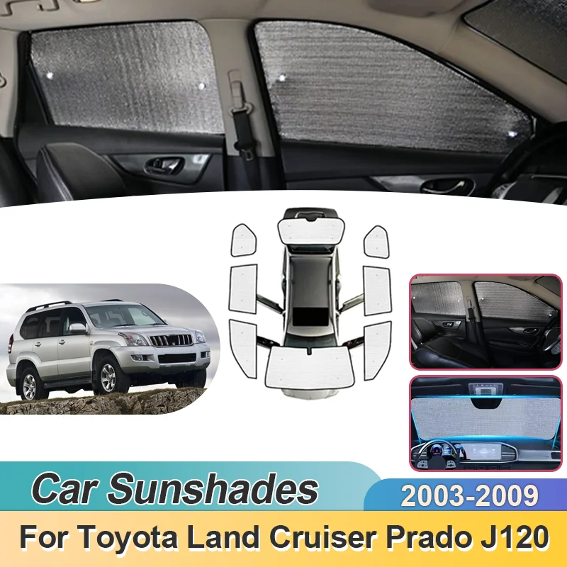 

Sun Shades For Toyota Land Cruiser Prado J120 2003-2009 Sunshade Full Cover Windshield Blackout Anti UV Visor Car Accessories
