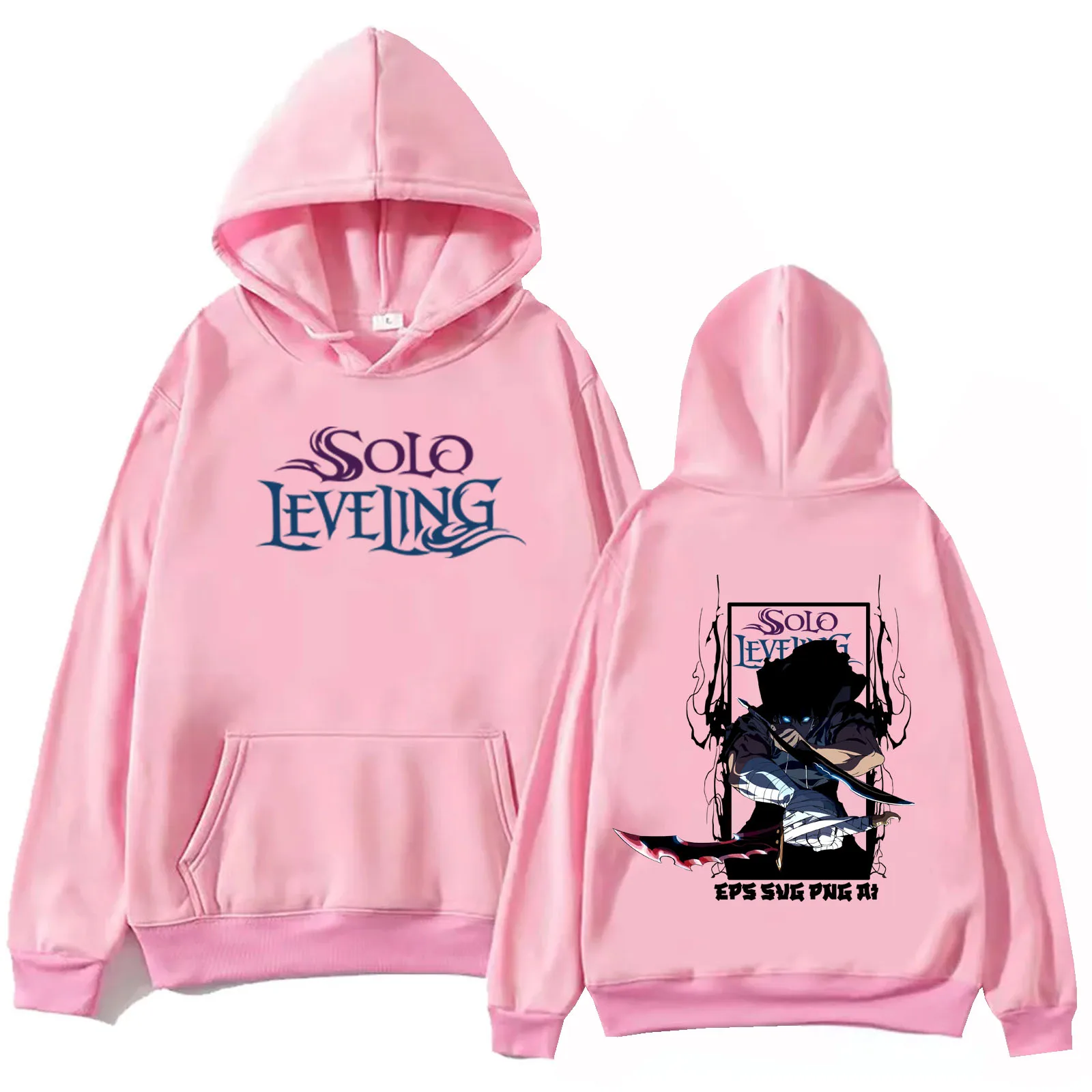 Solo nivelamento estátua deus moletom com capuz manga longa streetwear feminino masculino moletom com capuz roupas de moda