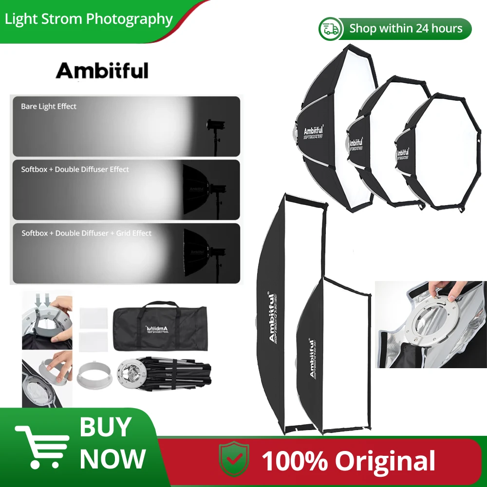 Ambitful Q7 Series 55 см 65 см 90 см 30x120 см быстросъемный восьмиугольный/прямоугольный софтбокс Bowens крепление для студийной фотографии на открытом воздухе Ambitful Q7 Series 55 см 65 см 90 см 30x120 см быстросъемный восьмиугольный/прямоугольный софтбокс Bowens крепление для студийной фотографии на открытом воздухе
