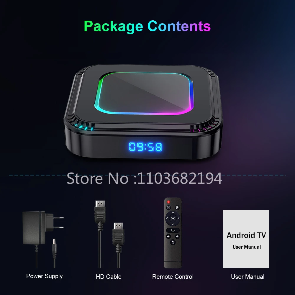 Hk1 Rbox K8 Set-Top Box Rk3528 4gb/64gb Android 13 Wifi6 with Bluetooth Tvbox