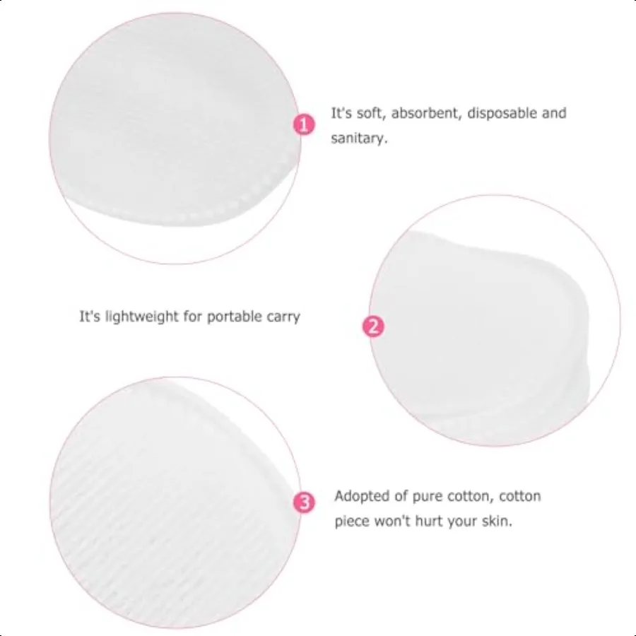 60 Stück Make-up-Entferner-Pads aus Baumwolle, ideal für Hautpflege, Reisen und den täglichen Gebrauch, geeignet für alle Hauttypen, Weiß