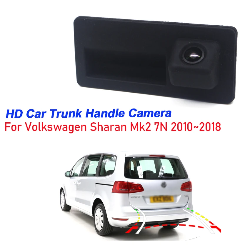 Car Trunk Handle Camera For Volkswagen Sharan Mk2 7N 2010 ~ 2018 Full HD CCD Night Vision Rear View Camera high quality RCA