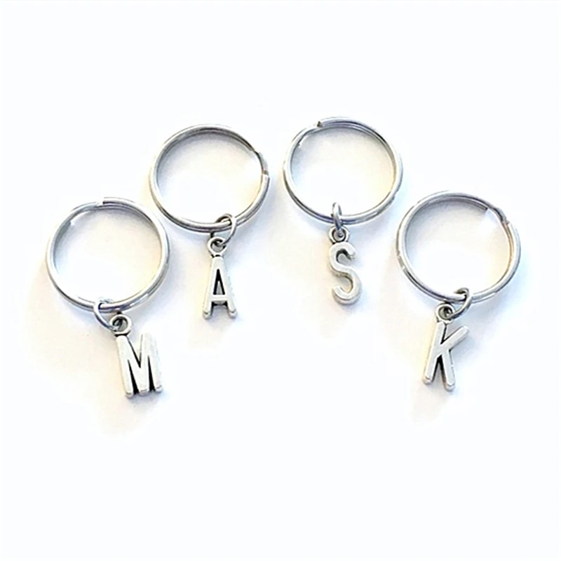 1 pcs Initial Key Chain, Letter Keychain, Monogram Keyring, Name Key Ring Charm Initial A To Z for Choose
