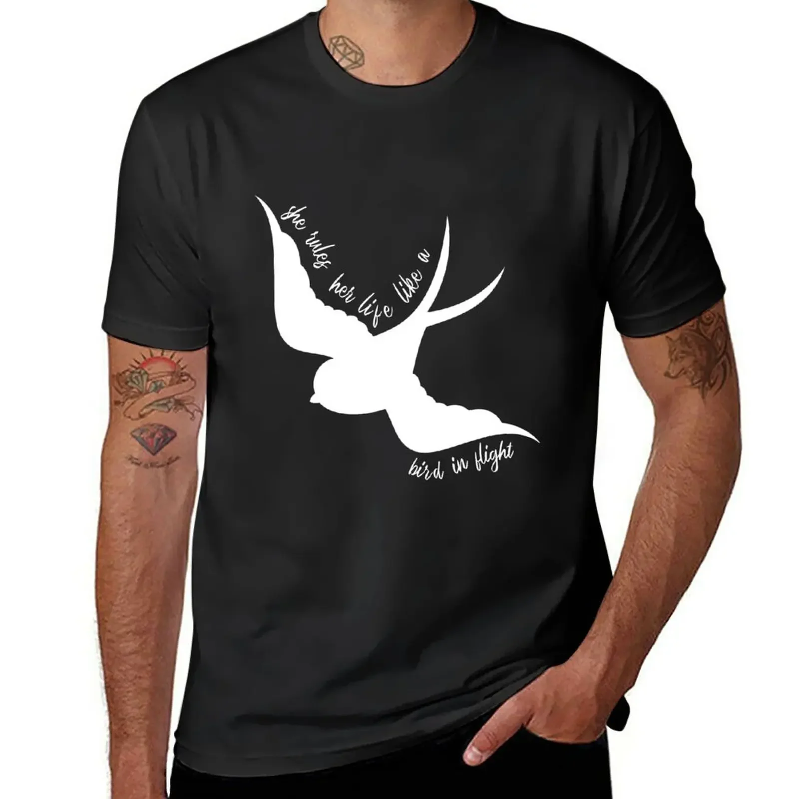 She Rules Her Life Like a Bird in Flight T-Shirt sublime oversized t shirts men