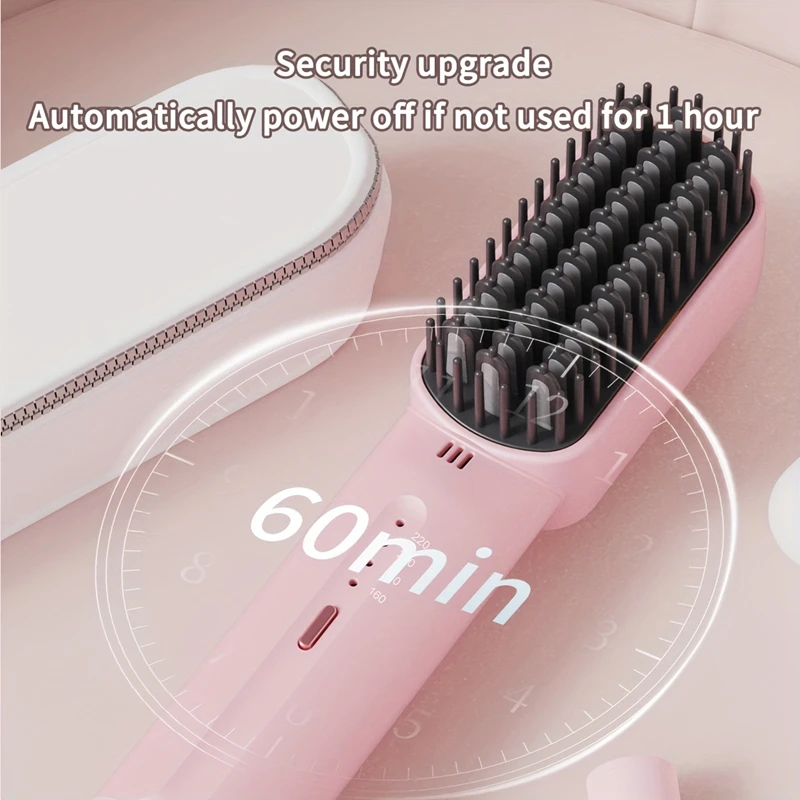 Portable anion straightening comb with inner buckle and outward flip for lazy office worker student straightening clip