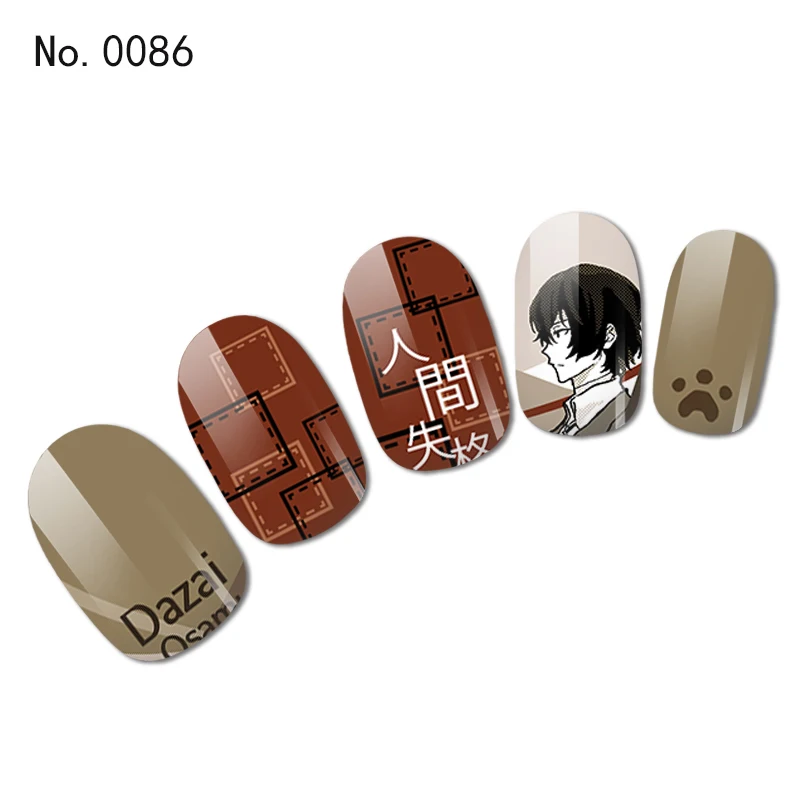 Nakahara Chuuya Edogawa Rampo Dazai Osamu Nail Stickers Unique Design Nail Accessories Anime Nail Decals Otaku Love Merch Art