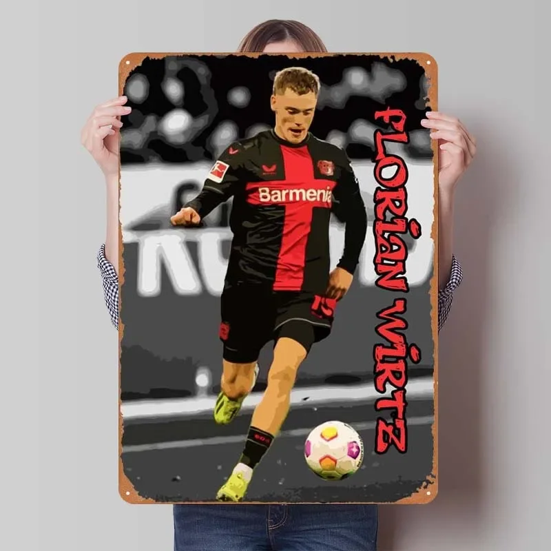 Germany Footballer Sign Tinplate Man Cave Room Decor Retro Metal Sign for Pub Club Bedroom Wall Decoration Vintage Metal Plate