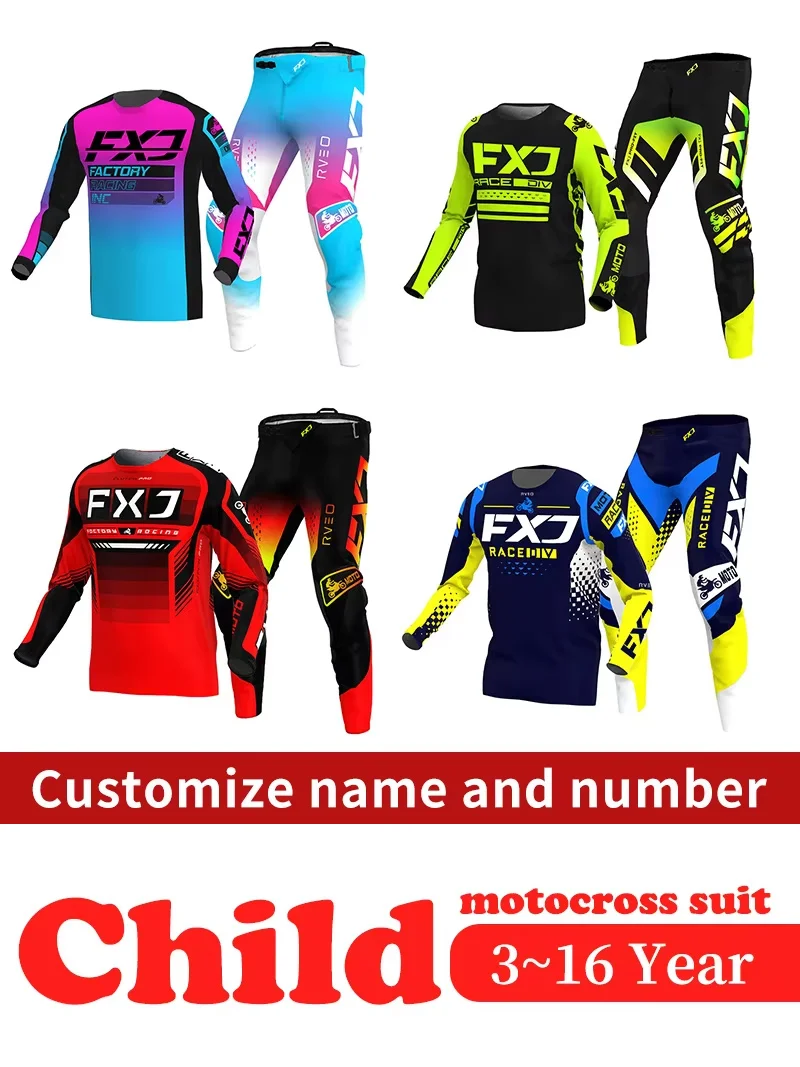 motocross gear set child 3 4 5 6 7 8 9 10 11 12 years boy Enduro racing suit girl cross MX MTB Off-road Jersey Pant Kits ATV