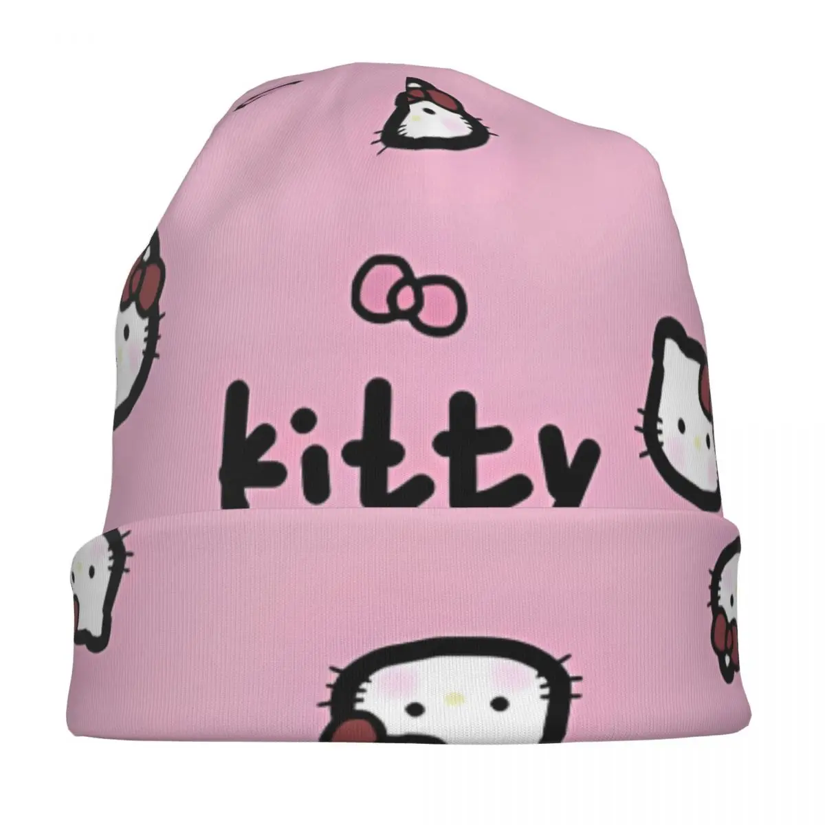 Puppycat Hellokitty Kawaii Cat Japanese Cartoon Bonnet Hat Vintage Ski Skullies Beanies Hat Knitting Hats Spring Dual-use Caps