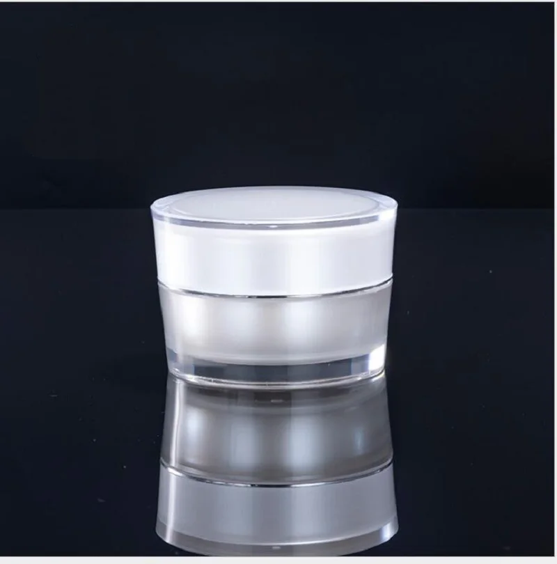 15g pearl white acrylic cone-shape plastic pot jar bottle for eye cream/day cream/essence/moisturizer/essence/skin care packing