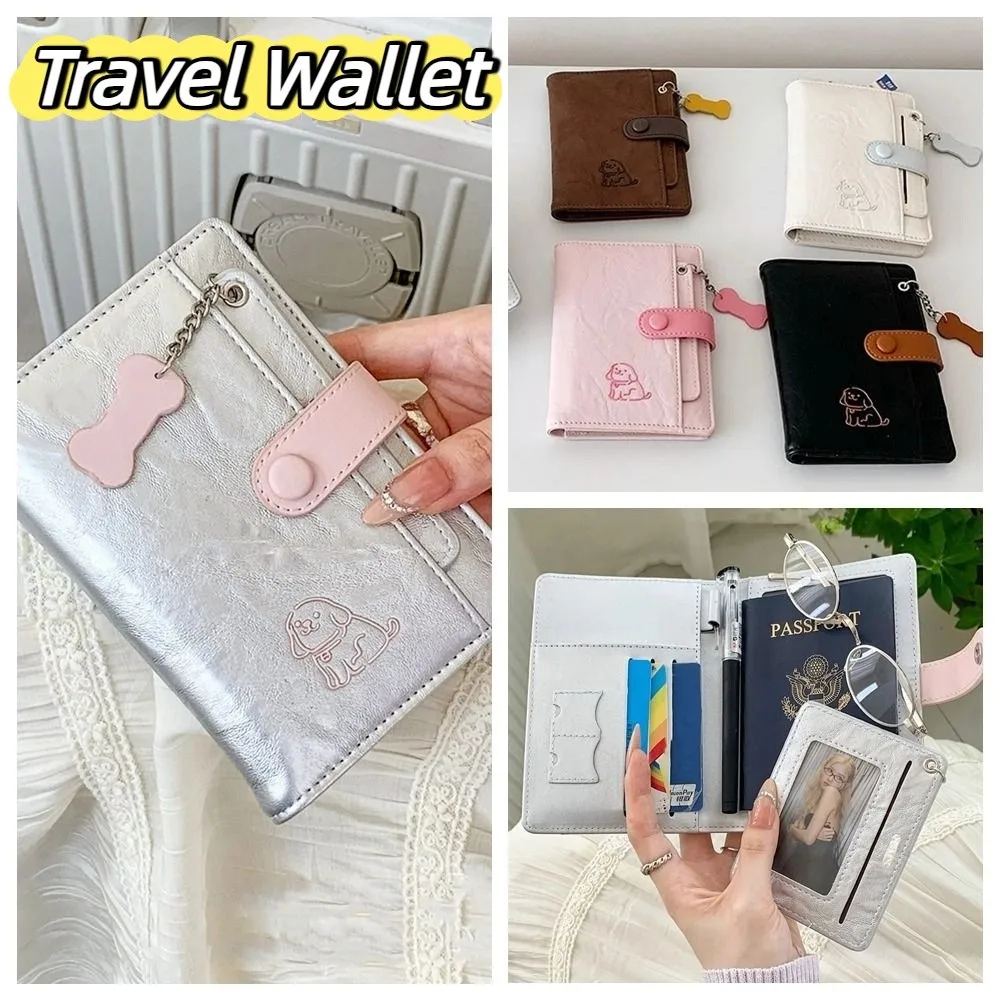 

Card Holder PU Passport Bag Purse Cute Puppy Passport Clip Ticket Holder Passport Cover Travel Wallet Travel Accessories