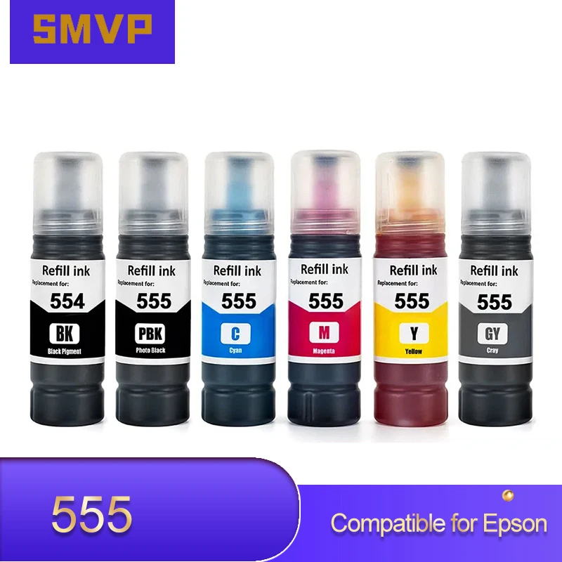 554 555 T552 Compatible Refill Ink For Epson Color Water Based Bottle ink Compatible ET8550 Ecotank L8160/L8180 ink