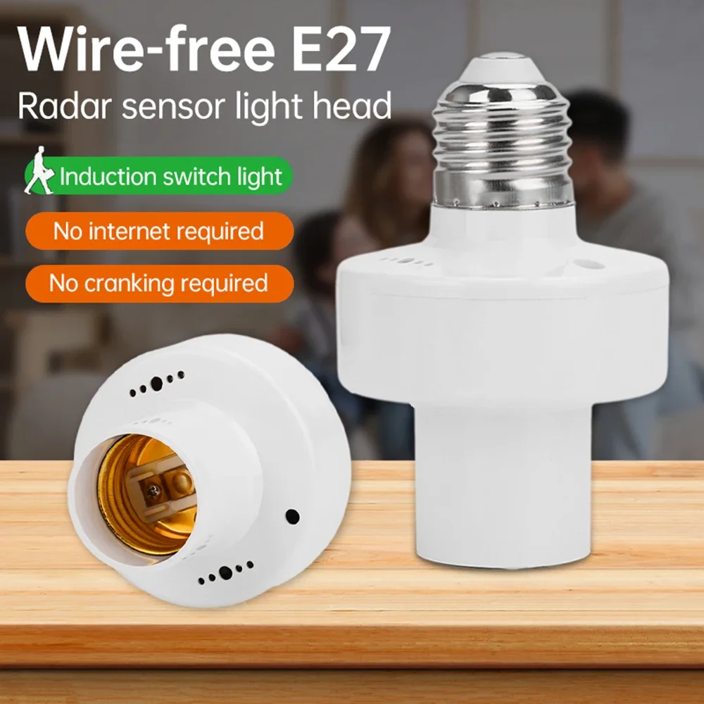 Radar Induction E27 Socket Smart Light Bulbs Adapter Lamp Holder Base Kitchen Bedroom Light Switch Human Motion Sensor Switch