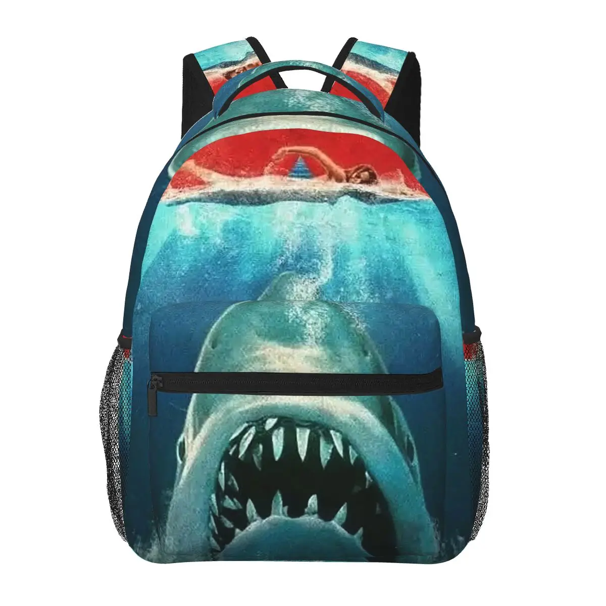 

Jaws 50th Anniversary Logo Student Backpack School Bag Hiking Travel Daypack for Boys Girls Fashion Bookbag Shoulder Bags