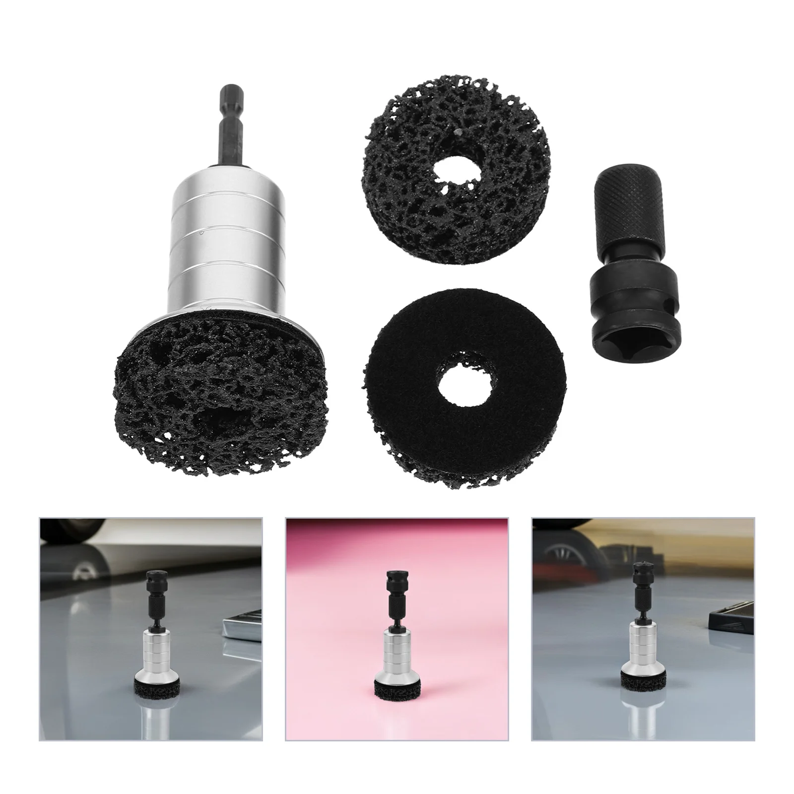 

1 Set Brake Hub Cleaning Tool Universal Wheel Hub Polishing Kit For Rust Removal Tire Repair Grinding Head Automotive Wheel Stud