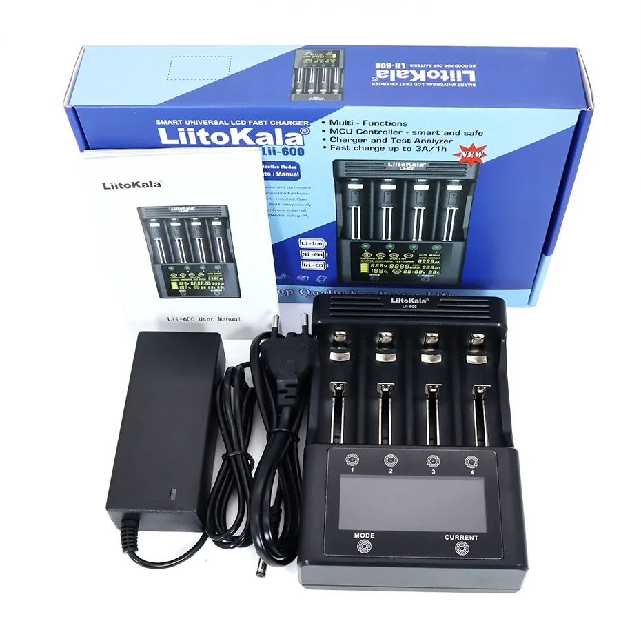 Liitokala Lii-PD4 Lii-500 Lii-600 Lii-S8 LCD NiMH Lithium Battery Charger 3.7V 18650 18350 18500 21700 14500 26650 1.2V AA AAA