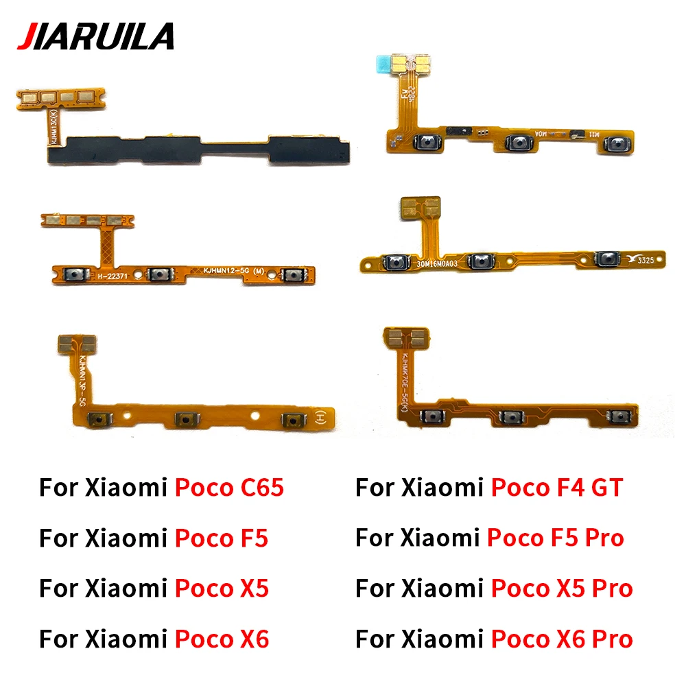 

New For Xiaomi Poco C65 F4 GT F5 X5 X6 Pro Power Switch On/Off Button Volume control Key Button Flex Cable