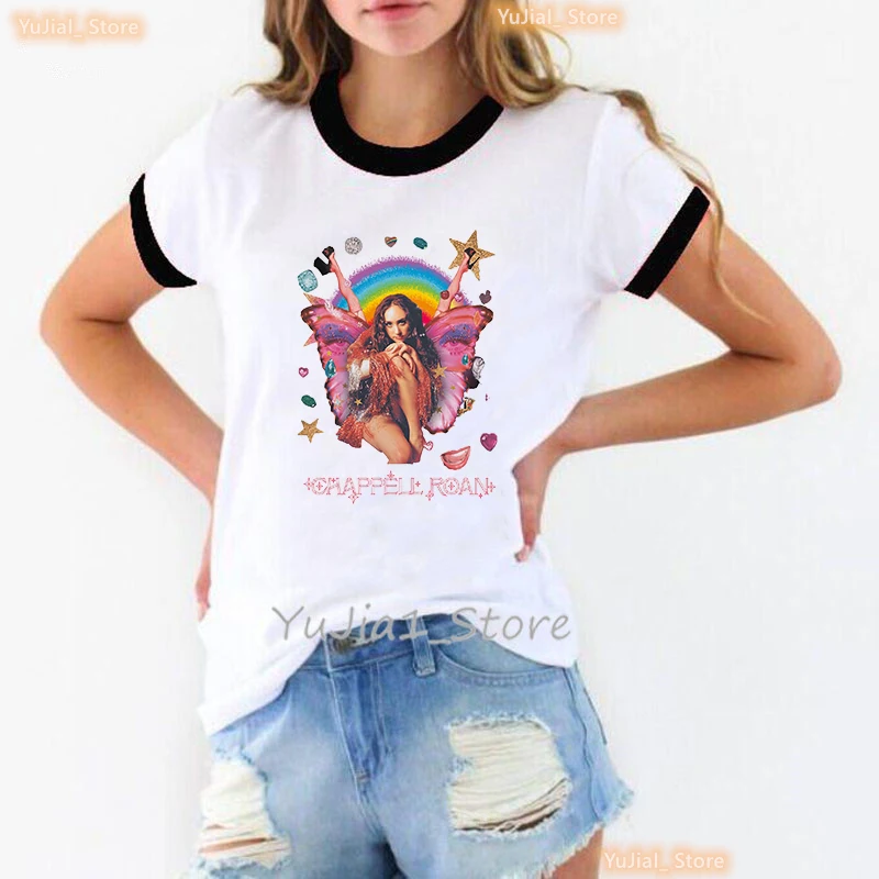 

Rainbow Chappell Roan Graphic Printed T-Shirt Women Cool Music Hip Hop Tshirt Girls Summer Fashion Short Sleeve T-Shirt Femme