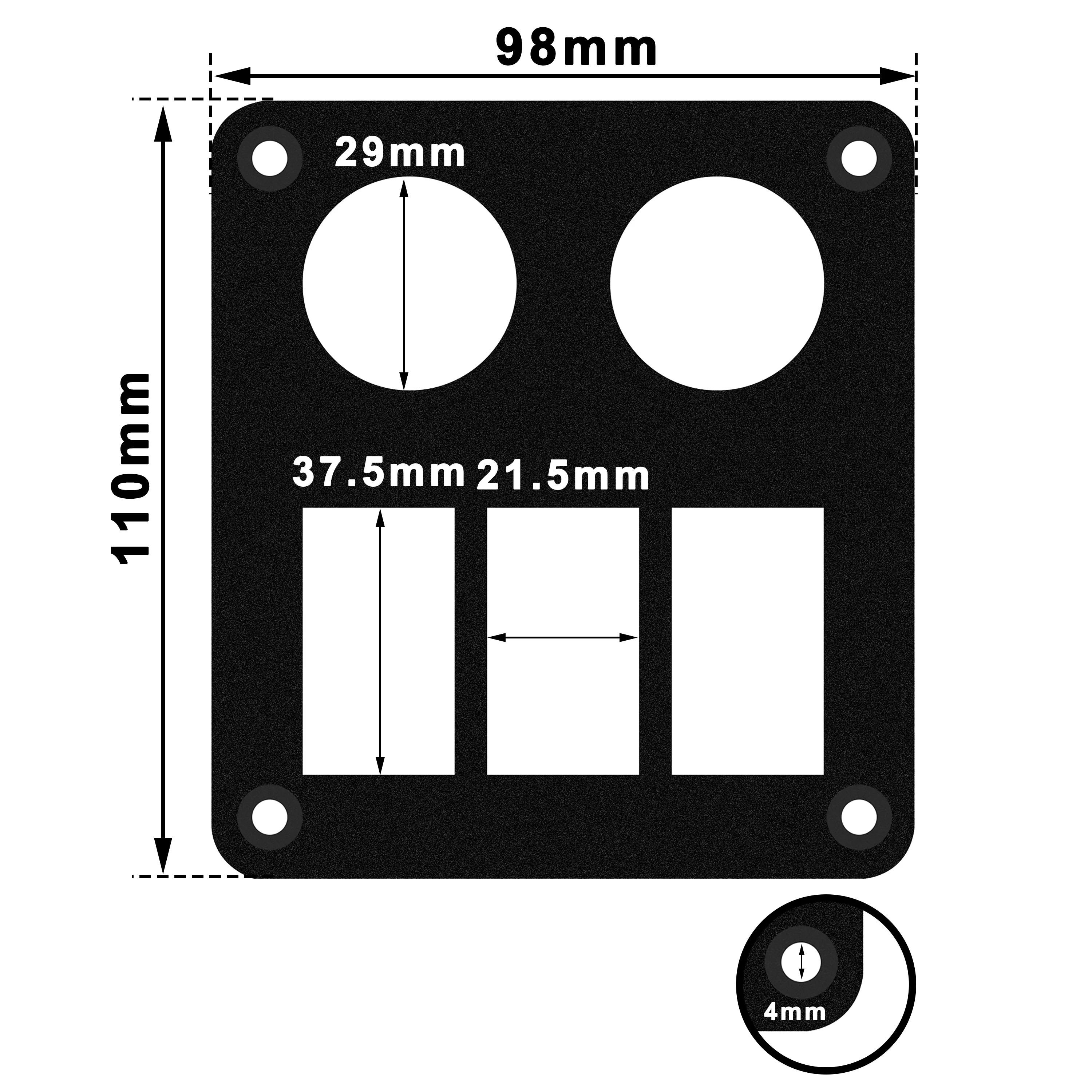 Aluminum Bezels 2 /3 / 4 / 6 Gang Rocker Switch Panel USB / Voltmeter Socket Quick Flush Mount Base for ATV UTV Polaris Can Am