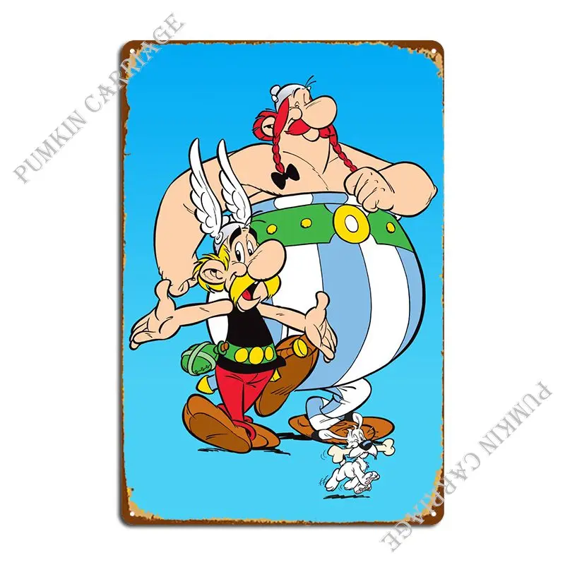 Asterix Obelix Idefix Metal Sign Rusty Garage Printed Garage Garage Tin Sign Poster