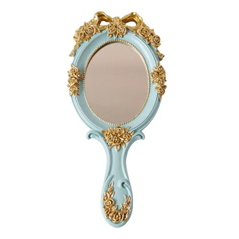 Miroirs de maquillage portables Vintage haute définition, 1 pièce, Ellipse Baroque, petit miroir de maquillage, cadeaux élégants pour filles