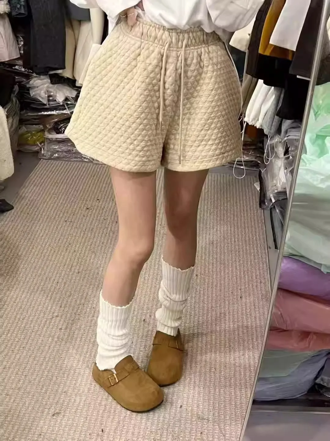 Spodnie plus size, codzienne, damskie, z wysokim stanem, wzór w romby, elastyczna talia, jesień-zima, nowe, modne, z temperamentem lub...