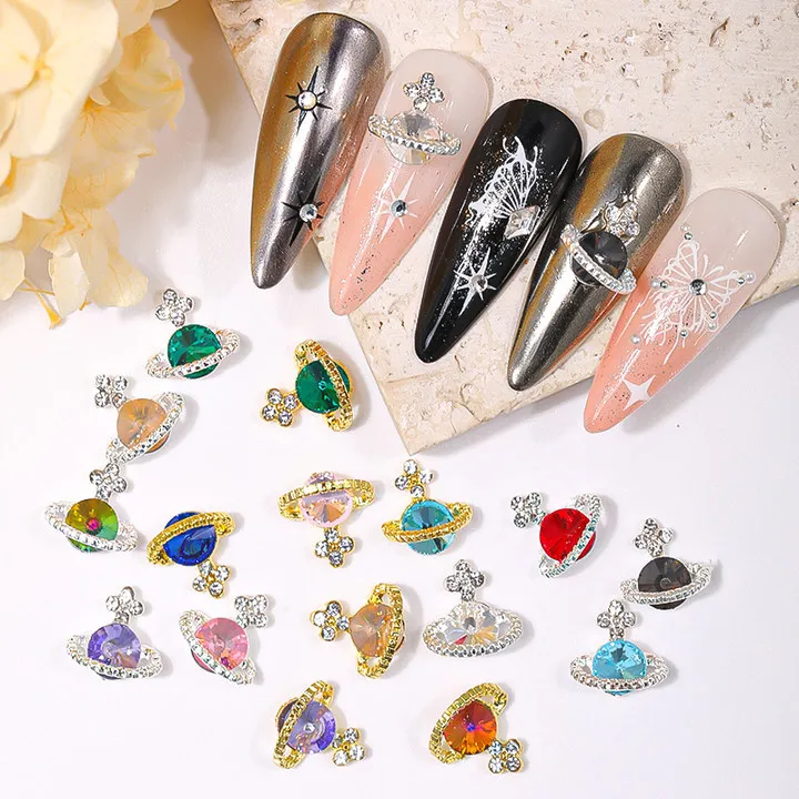 10PCS Alloy Rhinestone Nail Art Decorations for 3D Manicure Accessories for Glamorous Nails