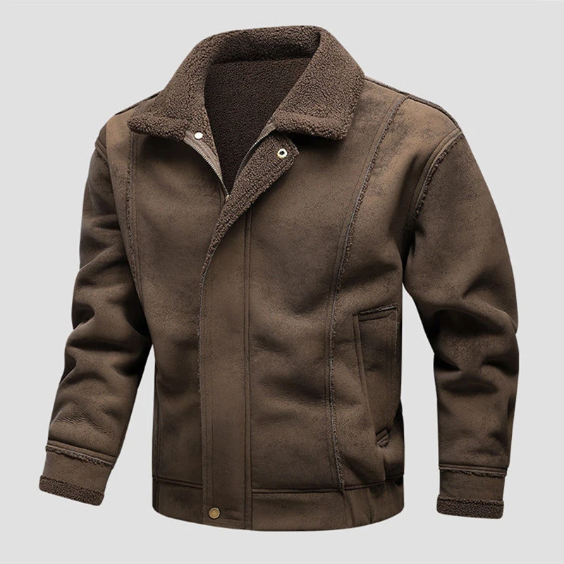 

Новые зимние американские ретро куртки мужские флисовые отложные воротники верхняя одежда пальто мужская модная теплая повседневная куртка однотонные свободные пальто мужские