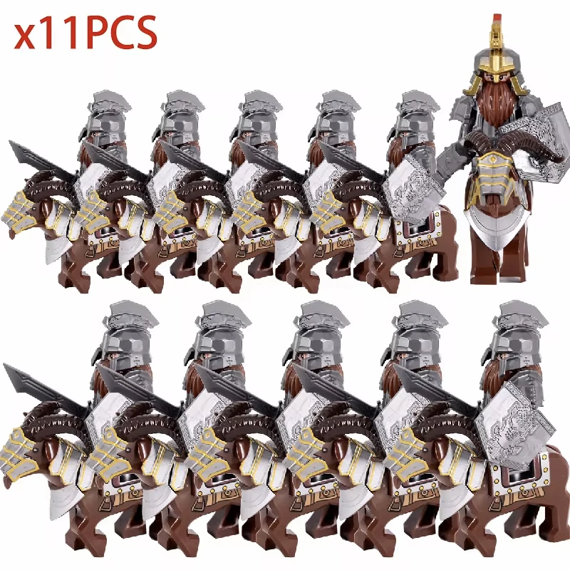 Dwarf Goat Wild Boar Mount Medieval Knights Group lotr Castle Animals Figures Building Blocks Bricks Toys For Children gifts