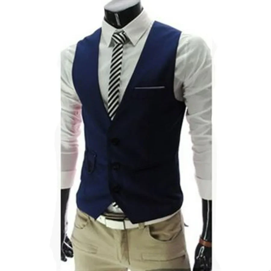 2024 Men's Fashion Suit Vest Slim Fit Korean Version Work Suit Vest Male Professional Formal Business Dress Vest Coat Male 7XL