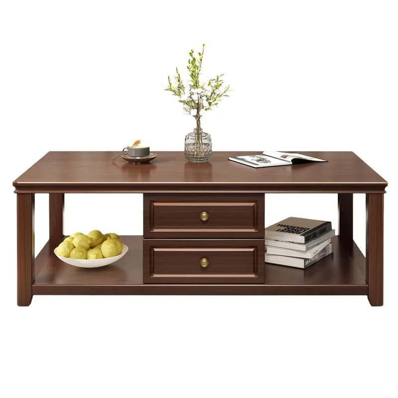 

New Chinese style, solid wood, coffee table, living room, household, small apartment, rectangular