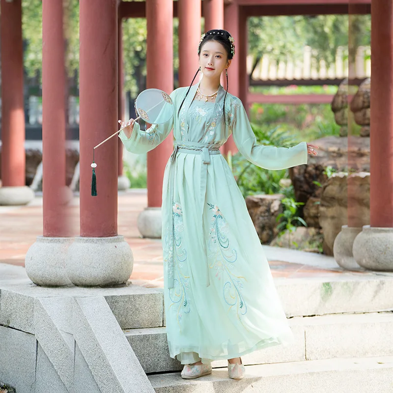 Oriental Traditional Hanfu Dress Tang Dynasty Fairy Princess Folk Dance Costume Ancient Vintage Hanfu Shoot Carnival Cosplay