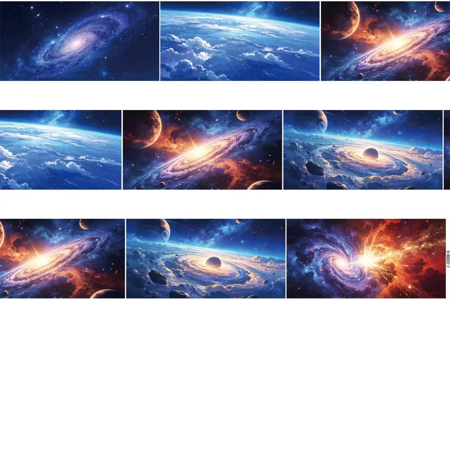 DIY Universe Starry Sky Explosion Washi Tape 30cm Scrapbooking Background Decorative Sticker