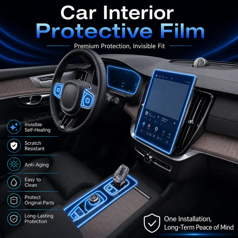 

For Volvo XC90 Hybrid 2026 TPU Car Interior Accessories Dashboard Multimedia Navigation Transparent Anti-Scratch Protection Film