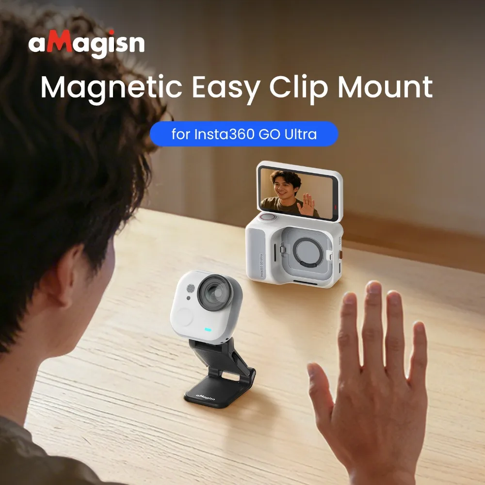 Soporte Magnético aMagisn para Insta360 GO Ultra, Funciona con Insta360 Magnetic Easy Clip/Magnet Pendant, para Video POV en Exteriores