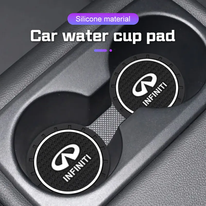هلام السيليكا سيارة كوستر حصيرة لإنفينيتي Q50 G37 FX30 FX35 Q60 QX50 M37 ESQ JX35 كوب ماء زجاجة حامل المضادة للانزلاق وسادة الملحقات #1