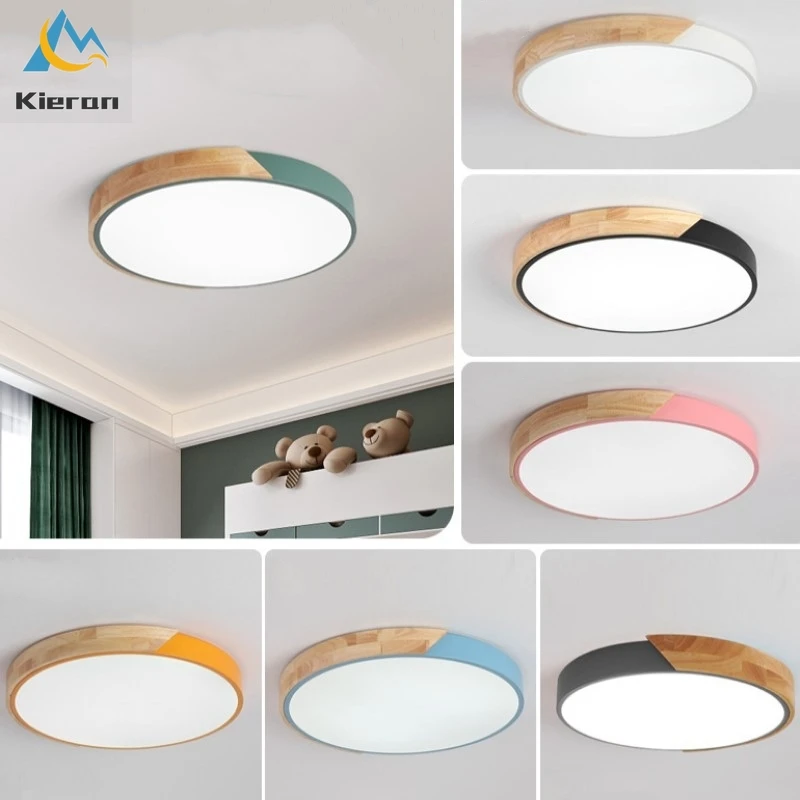 Imagem -04 - Nordic Moderno Simples Log Led Teto Lignts Sala de Jantar Quarto Estudo Circular Luz de Teto Decoração da Sala Estar Lâmpada do Teto