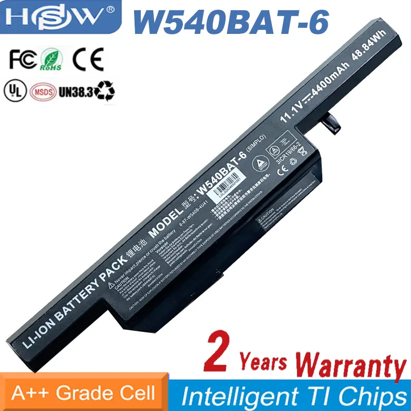 

5200mAh Battery W540BAT-6 For CLEVO W540BAT 6 W450 W550SU1 W550SU2 W551SU1 W540S-4U4 6-87-W540S-427 6-87