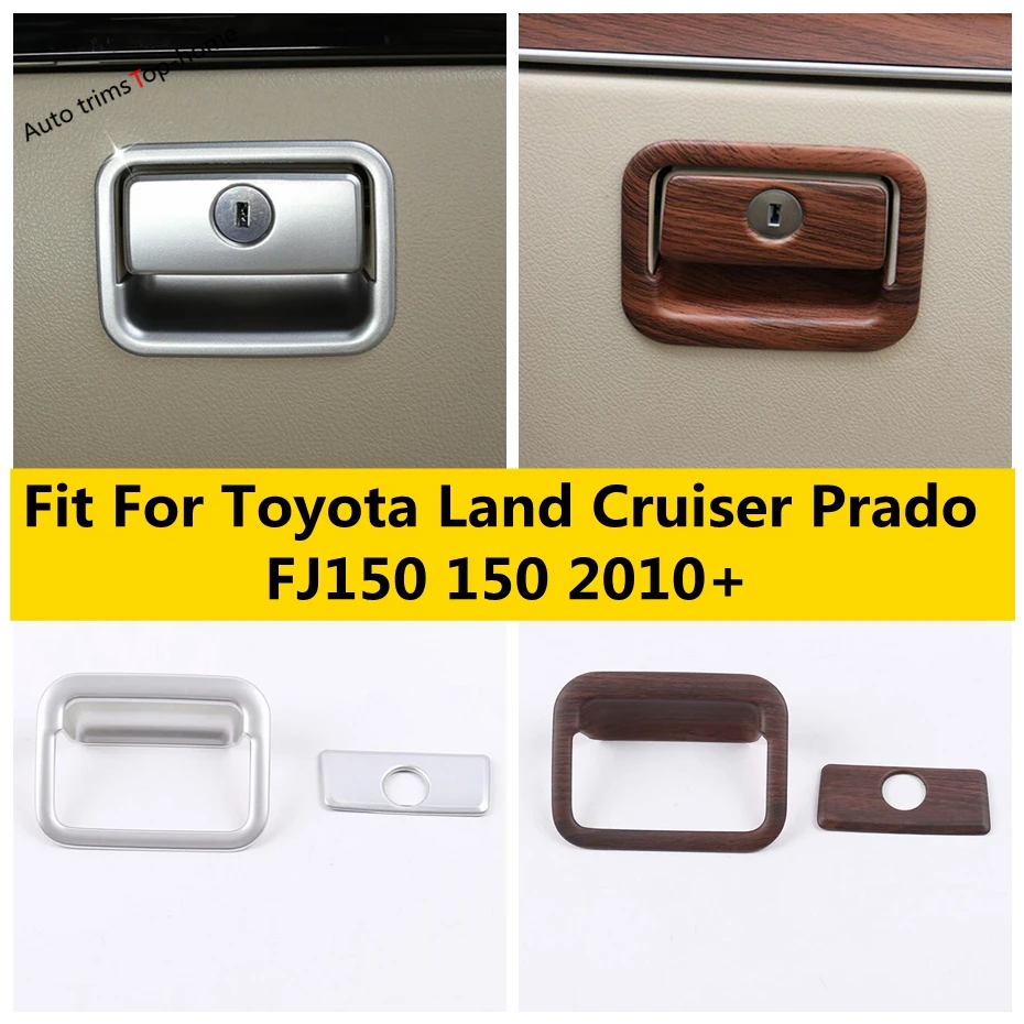 

ABS Wood Grain / Matte Glove Storage Box Handle Cover Trim For Toyota Land Cruiser Prado FJ150 150 2010 - 2020 Car Accessories