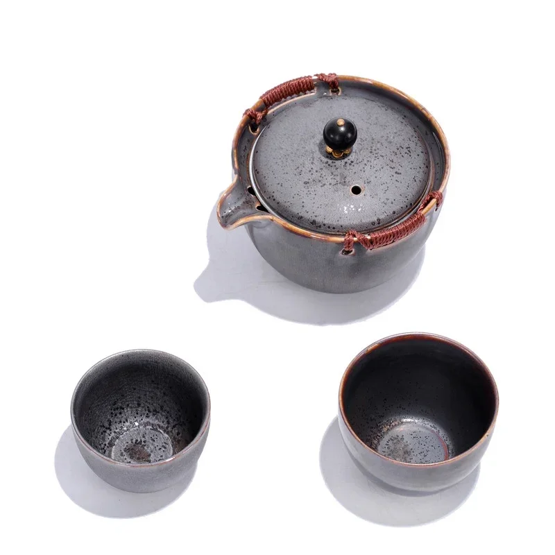 Creative 1 Pot 2 Cups Porcelain Teapot With Stainless Steel Infuser Portable Personal Travel Ceramic Kettle Chinese Tea Pot Set