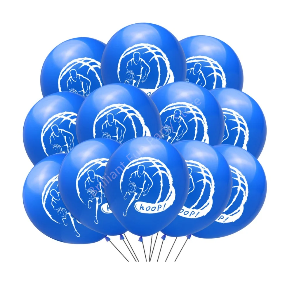 12pcs Basketball 12 Inch Latex Balloons Sports Game Balloon Decorations Kit for Basketball Birthday Baby Shower Party Supplies