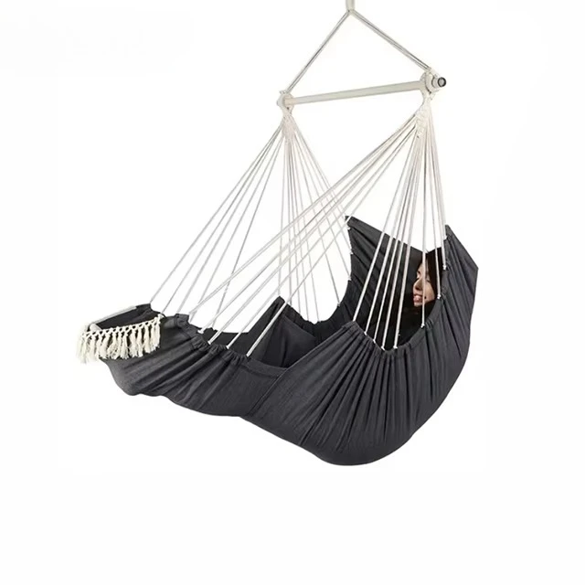 

Outdoor Hanging Chair Portable Camping Hammock with Folding Steel Adult Cotton Material