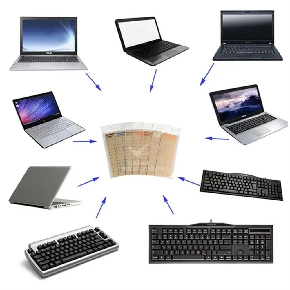 Film Dust Protection Hebrew English Computer Keyboard Cover Language Alphabet Sticker Keyboard Letter Sticker Keyboard Stickers