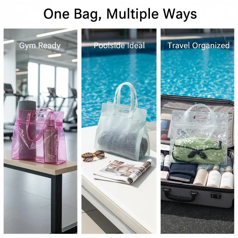 Tragbare EVA-Organizer-Tasche mit Nass-Trocken-Trennung, wasserdichter Reißverschlussbeutel für Schwimmen, Reisen, Fitnessstudio, Workout – Detail 4