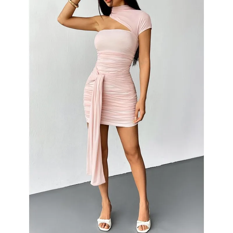 New Spice Girl Slim Fold Folds Straps Pure Erotic Sexy Dress Skirt High Quality and High Appearance Level Temperament Commuting