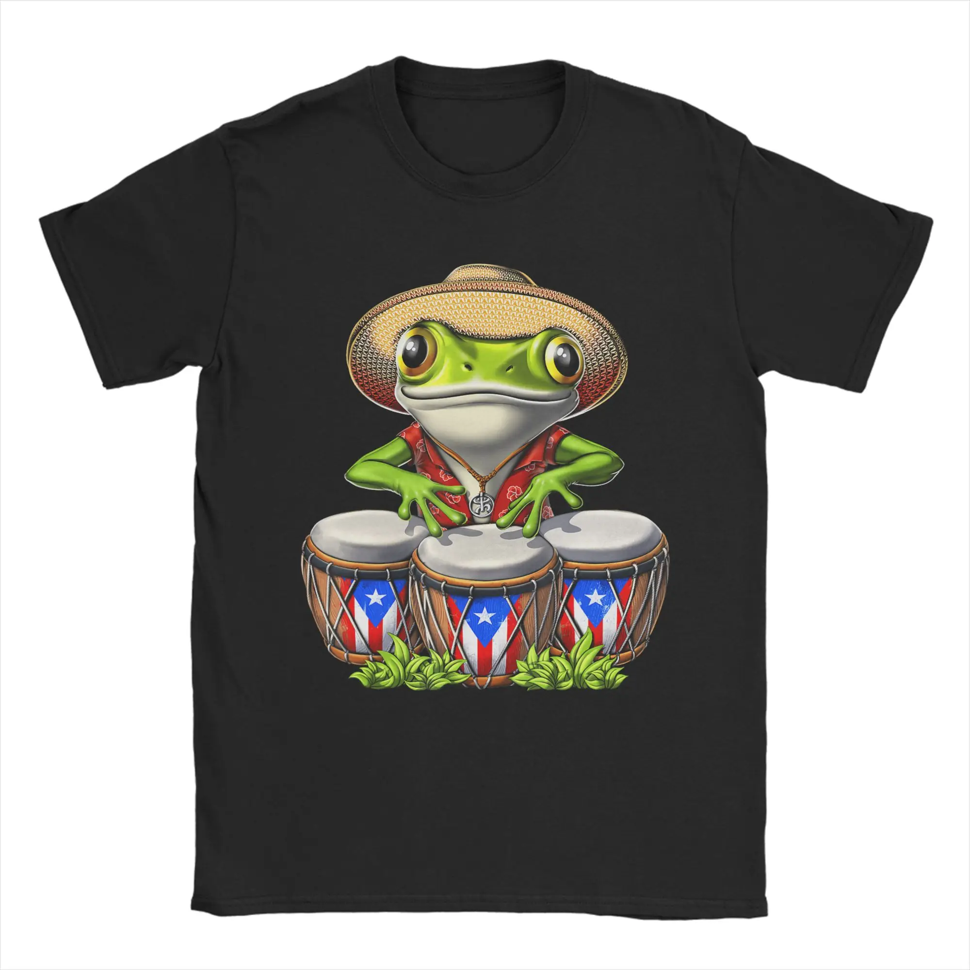 

T Shirt Bad Bunny Puerto Rico Coqui Frog Boricua Puerto Rican Flag Taino T-Shirts Cotton Tshirt for Men's Short Sleeve Top Tees