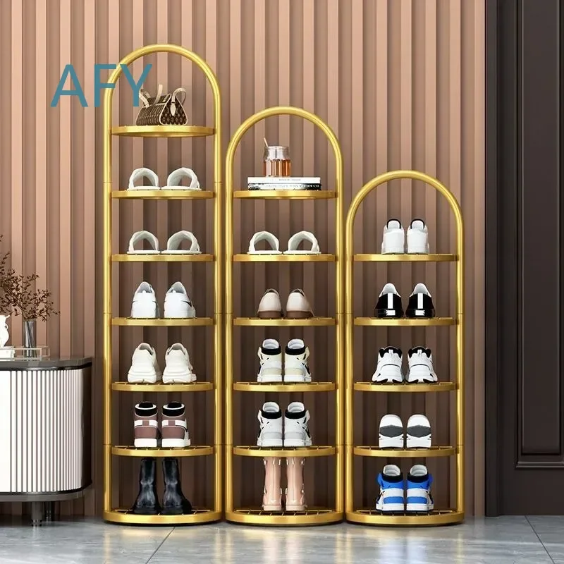 Fashion Household Shoes Shelf for Door Side Light Luxury Indoor Layered Dormitory Storage Simple Shoe Cabinets Iron for Home