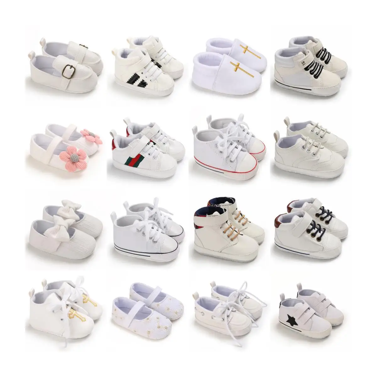 

Белая серия, обувь для новорожденных мальчиков и девочек, классическая спортивная мягкая подошва из искусственной кожи, разноцветная спортивная обувь для первых шагов, повседневная спортивная обувь